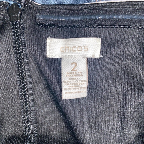 Chico's Dress Womens 2 Black White Zebra Strapless Maxi Back Zip Stretch - Picture 4 of 13